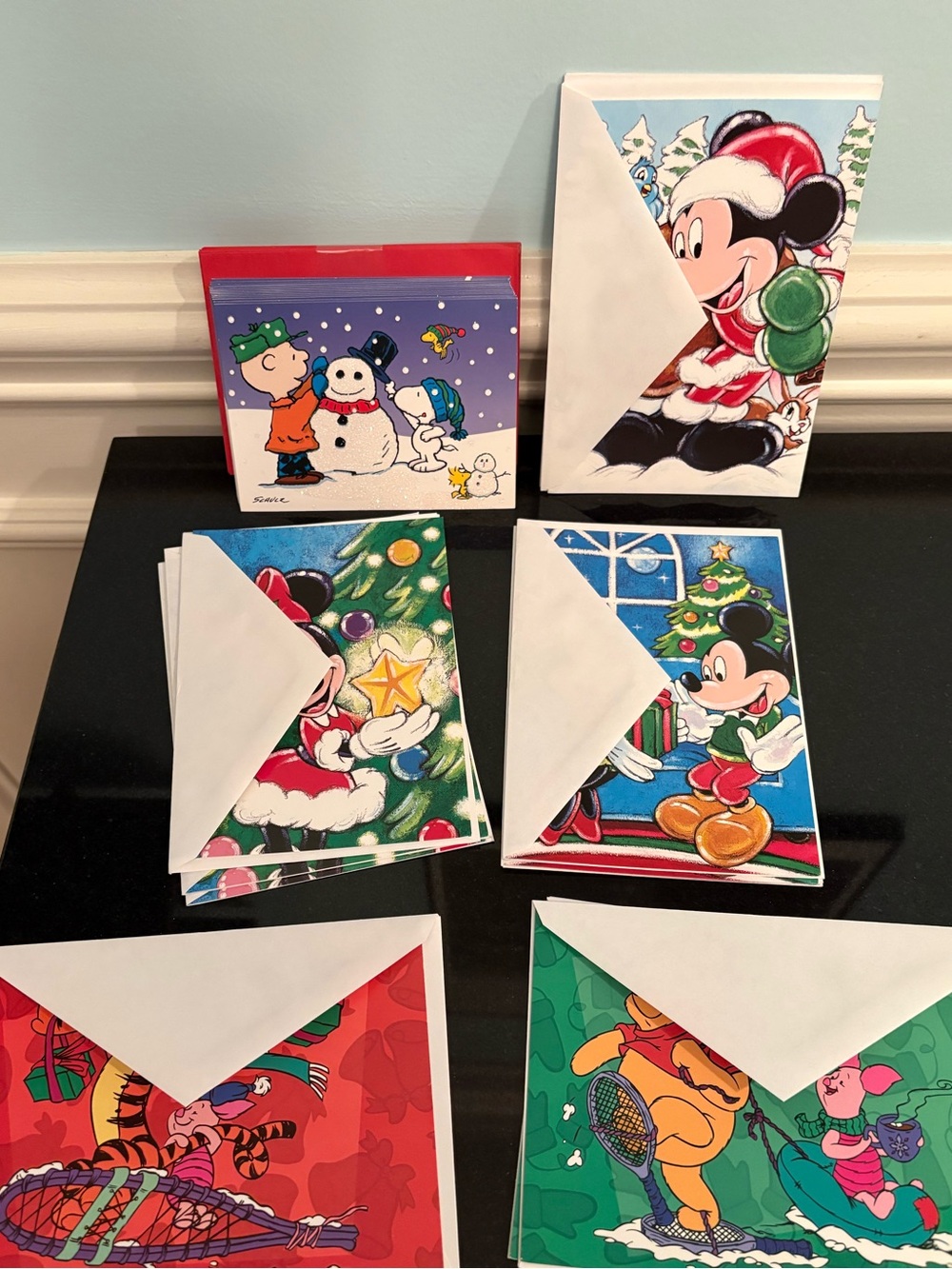 Disney & Peanuts Holiday Greeting Card Lot